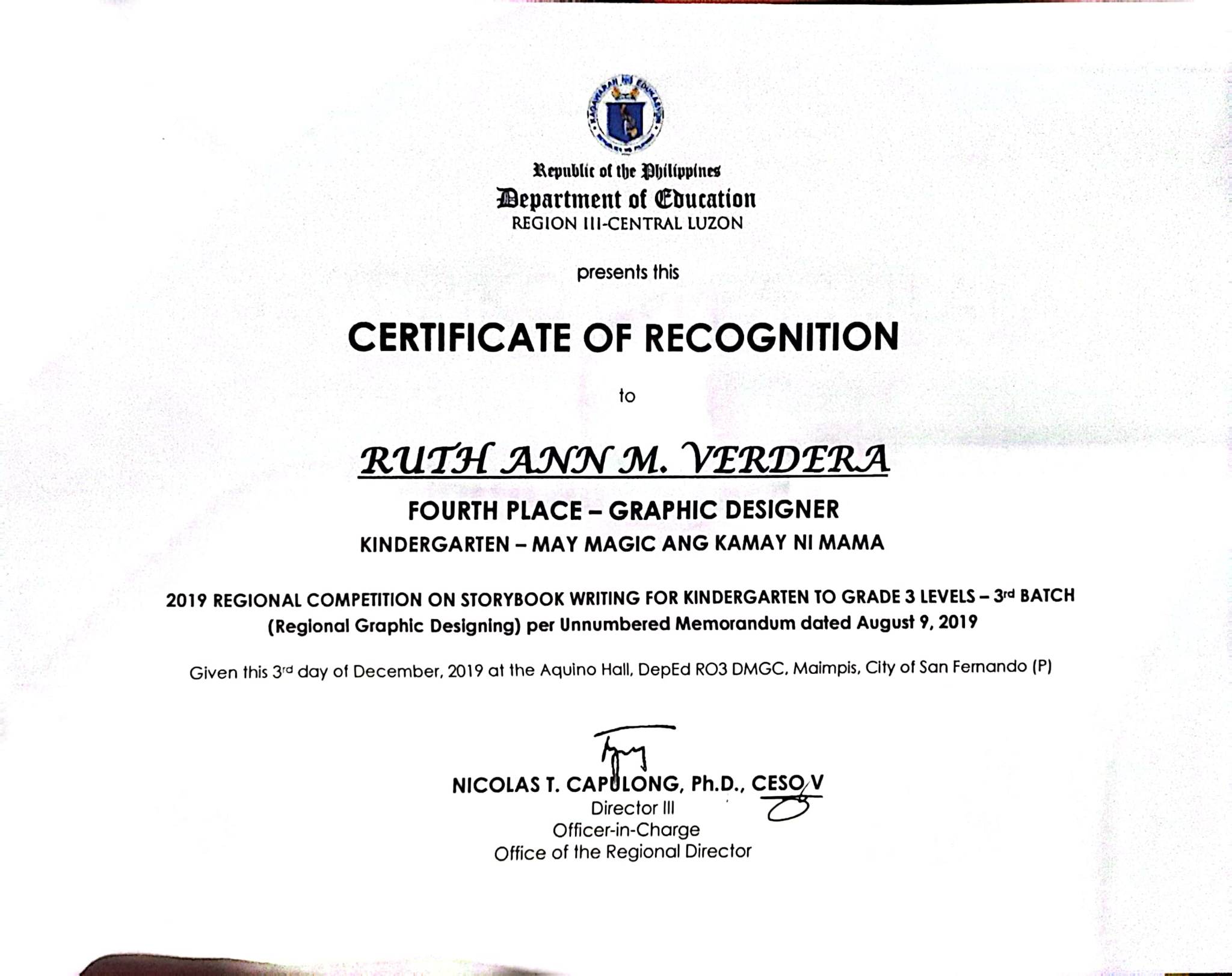 WINNER AS GRAPHIC DESIGNER