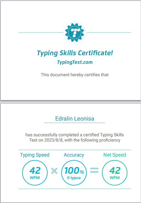Typing Skills Certificate