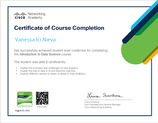 Introduction in Data Science Cisco