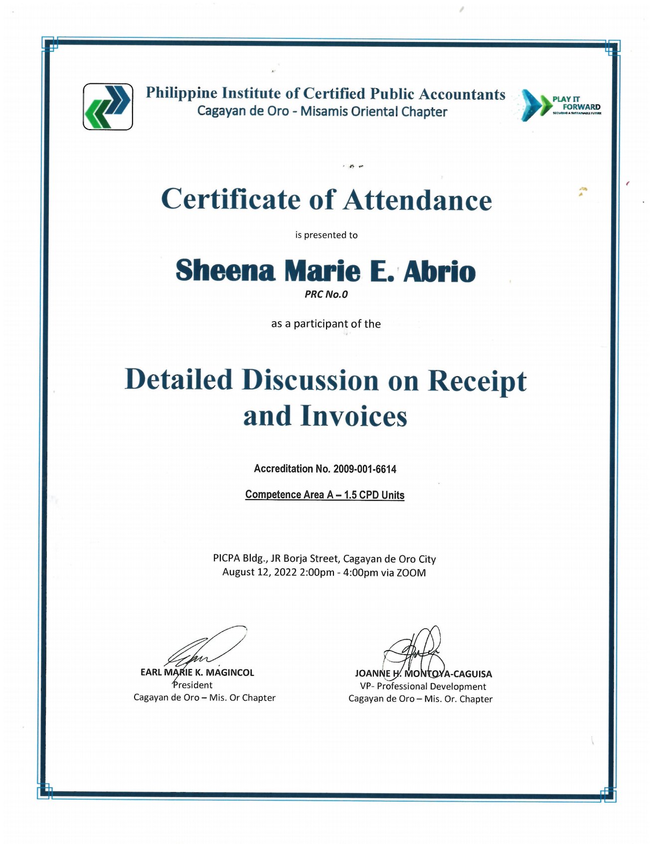 (C6) DETAILED DISCUSSION ON RECEIPT AND INVOICES