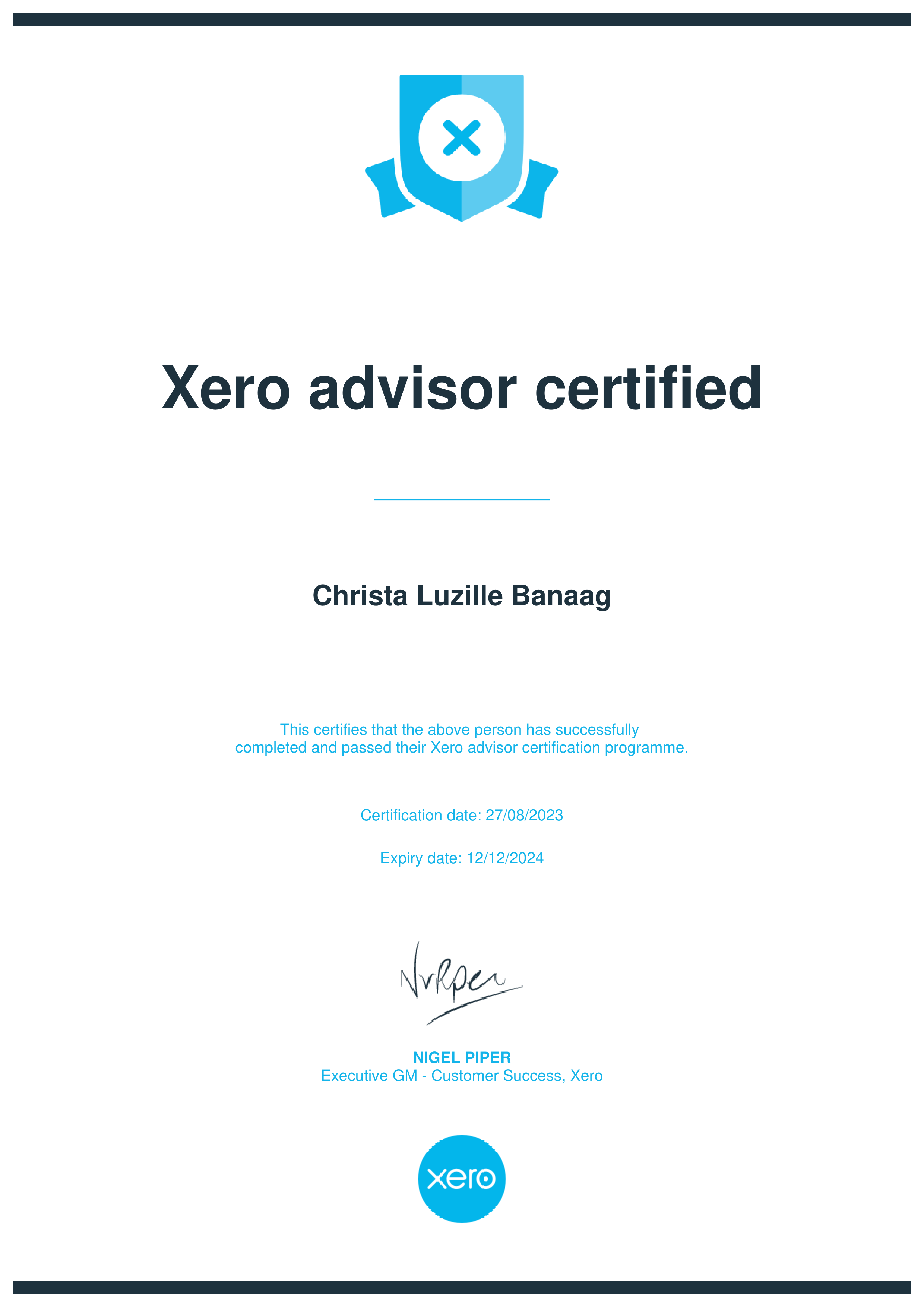 Xero Advisor Certified
