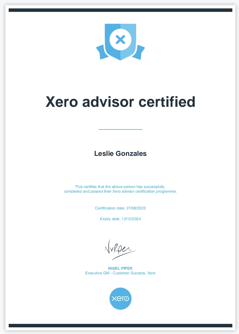 XERO Advisor Certified