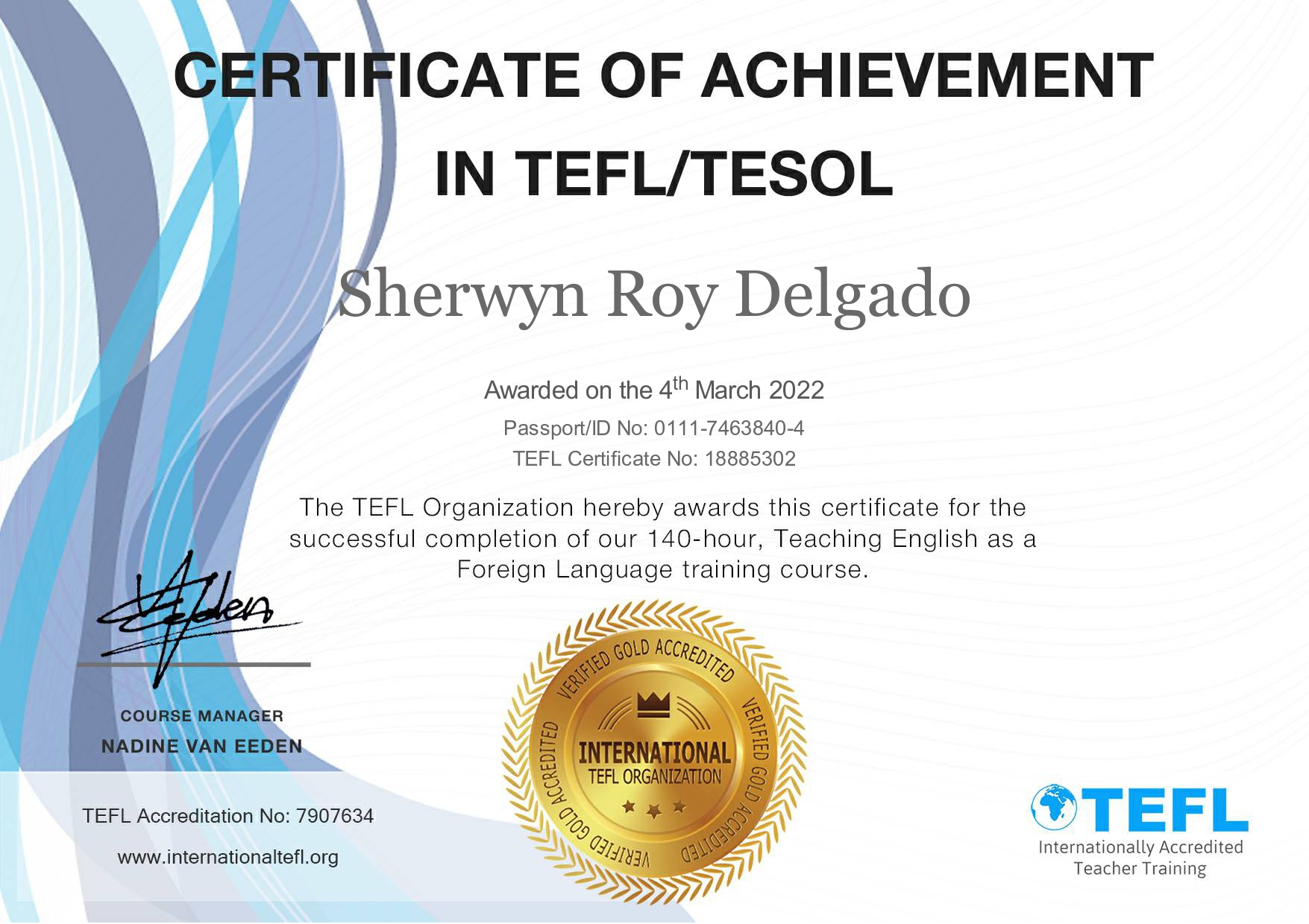 TEFL/TESOL Certificate