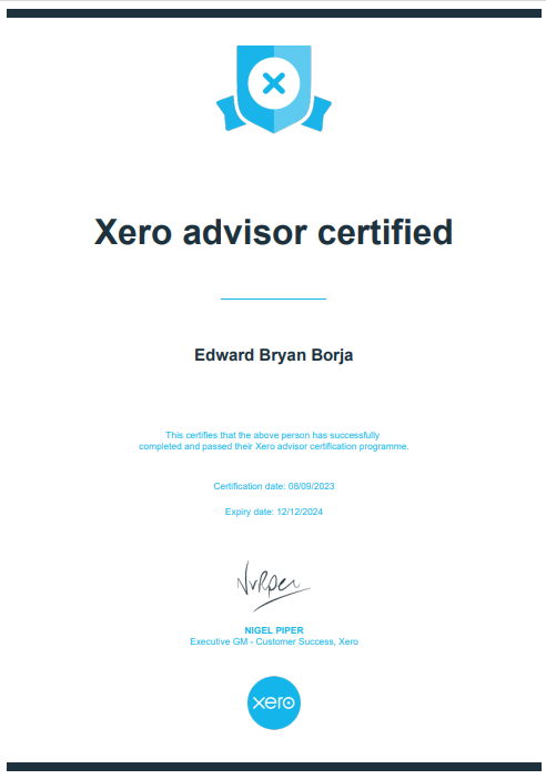 Xero Adviser Certificate