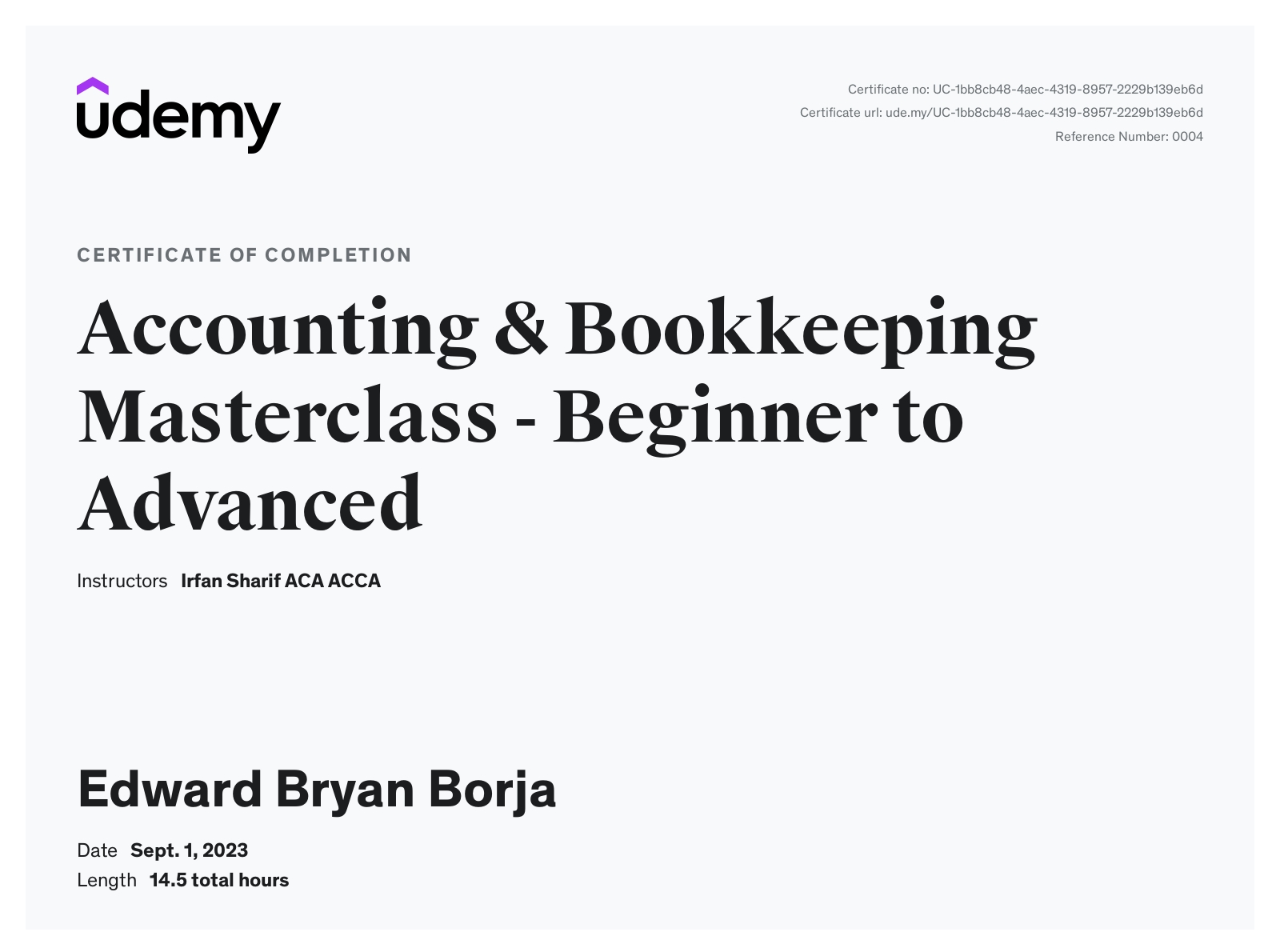 Accounting and Bookkeeping Certificate