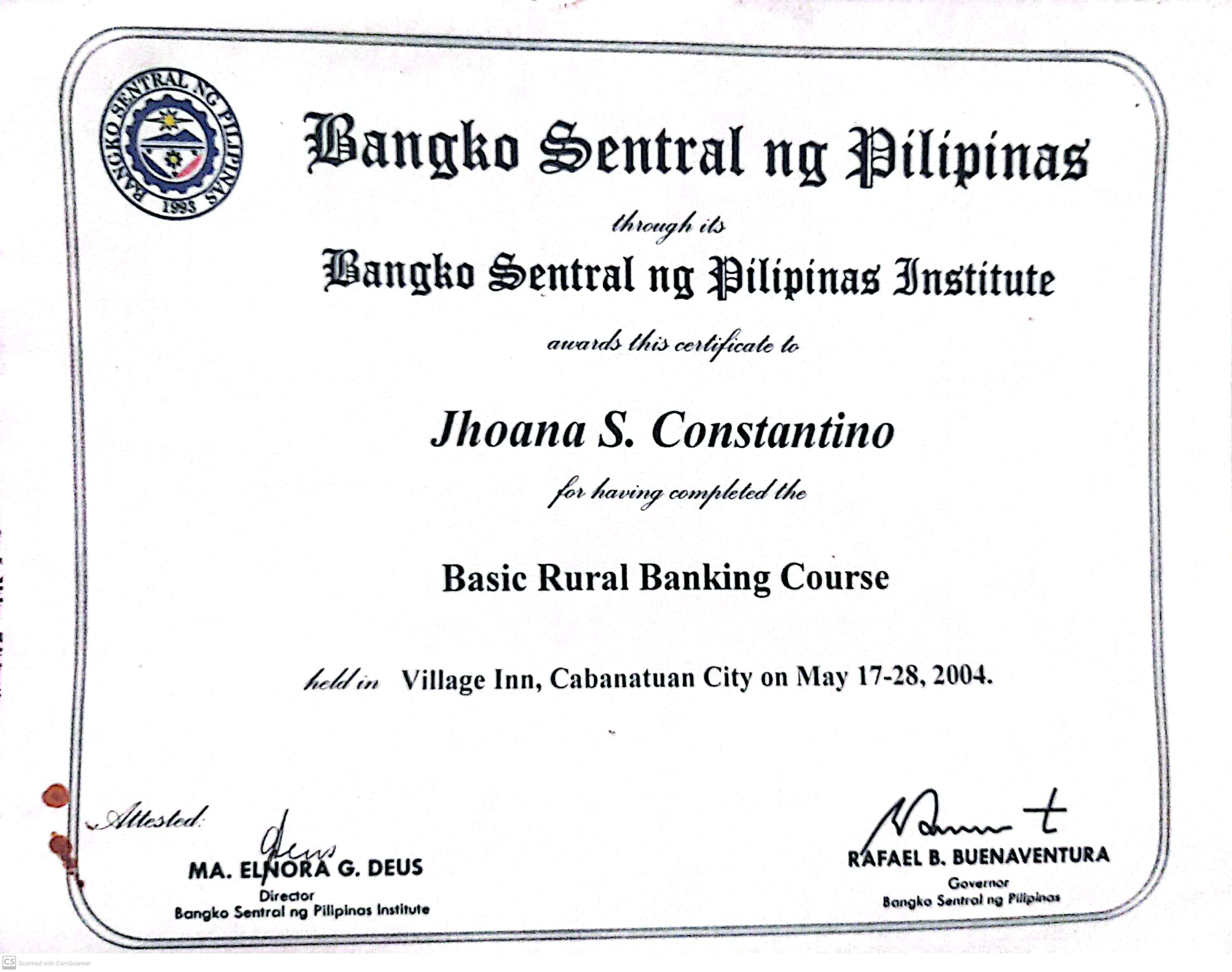 Basic Rural Banking Course by BSP