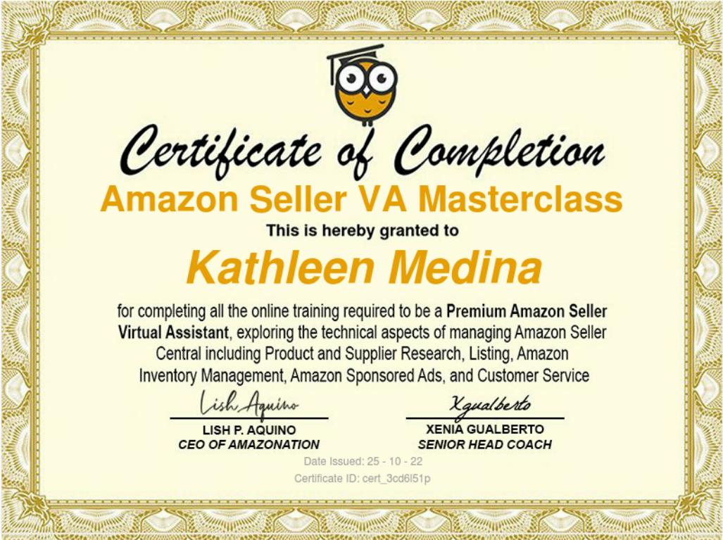 ASVA Masterclass Certificate