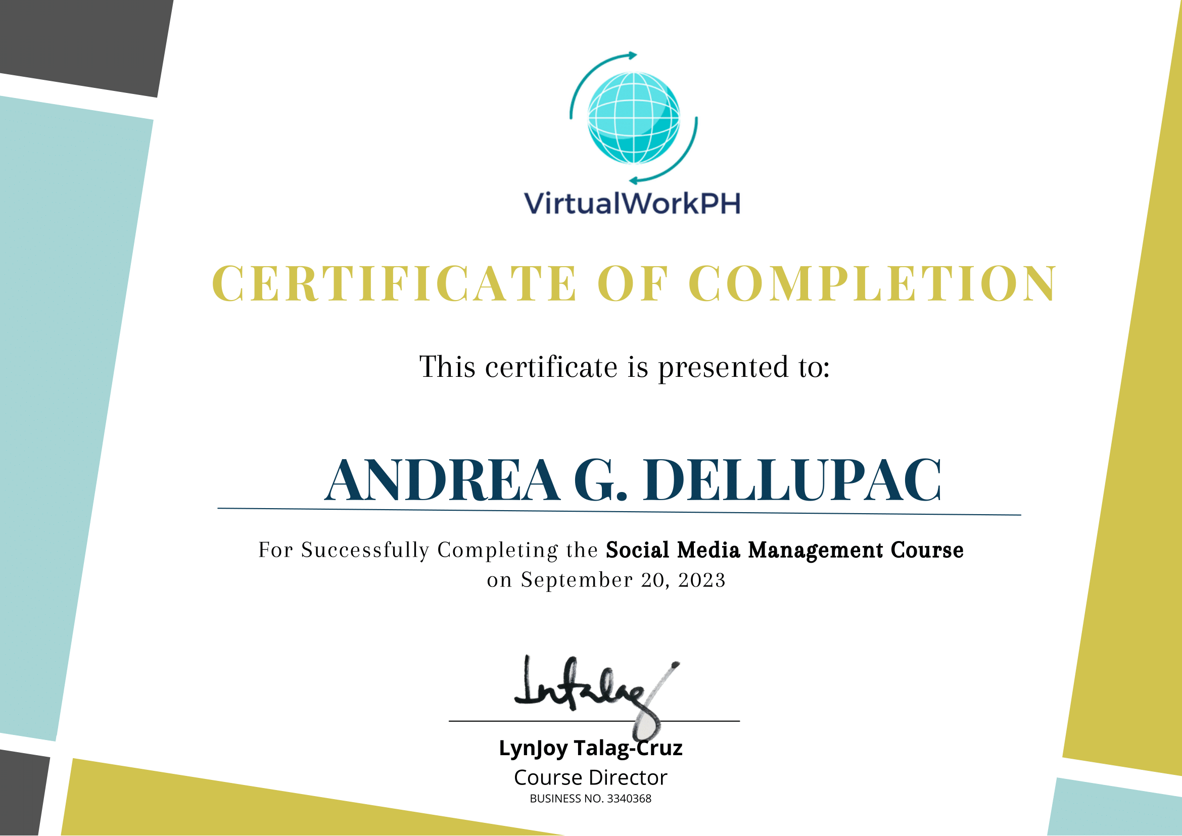 Social Media Management Course at Virtual Work PH
