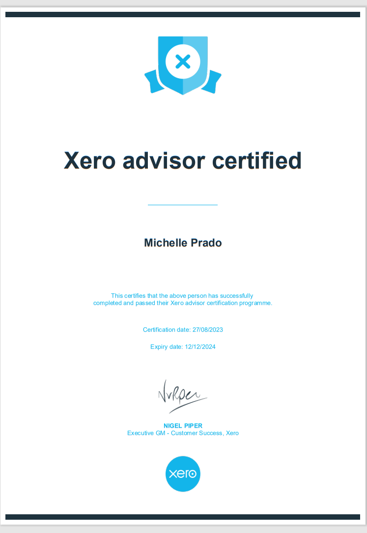Xero Advisor Certified