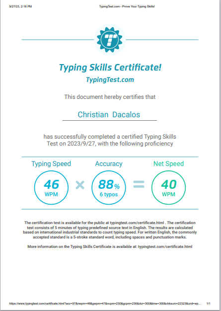 TYPING TEST