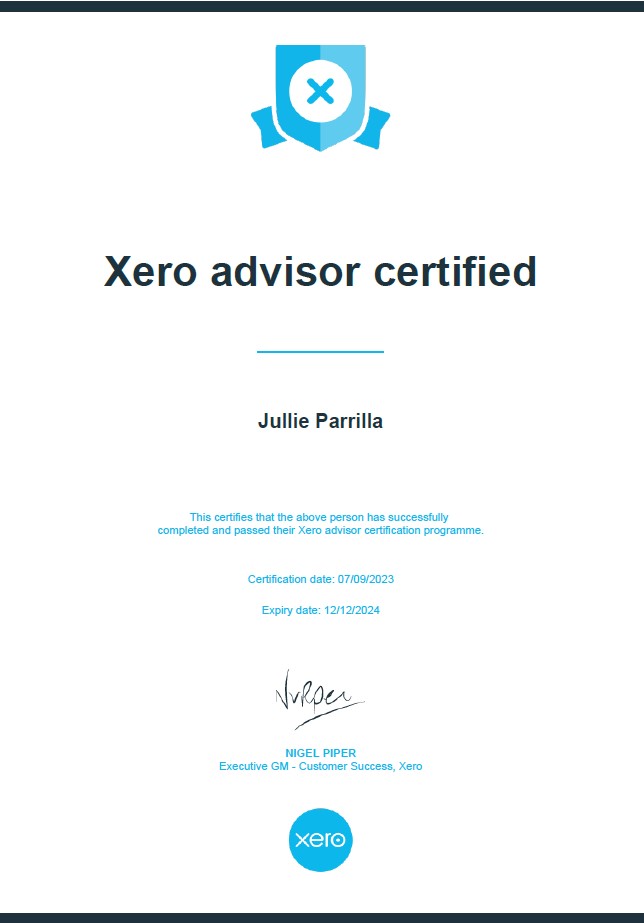Xero Advisor Certified September 2023