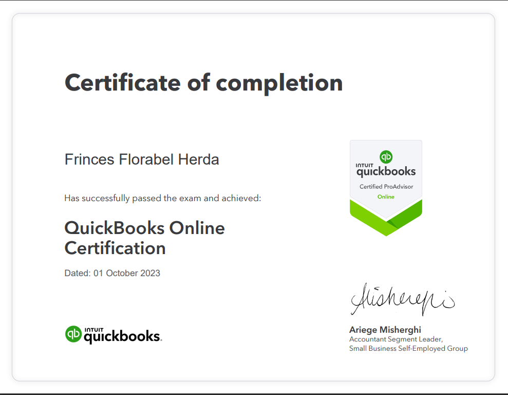 Quickbooks Certificate