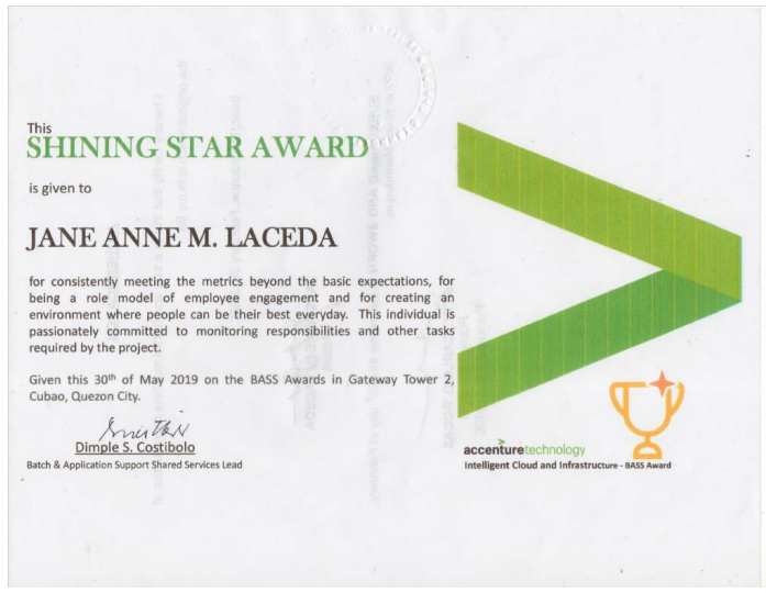 Shining Star Award
