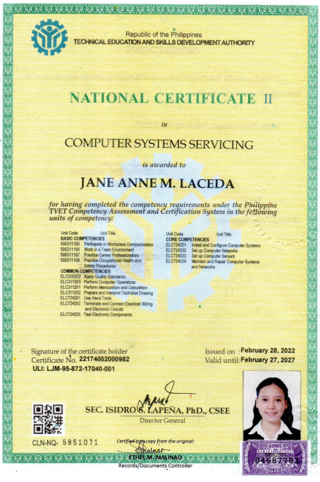 National Certificate II