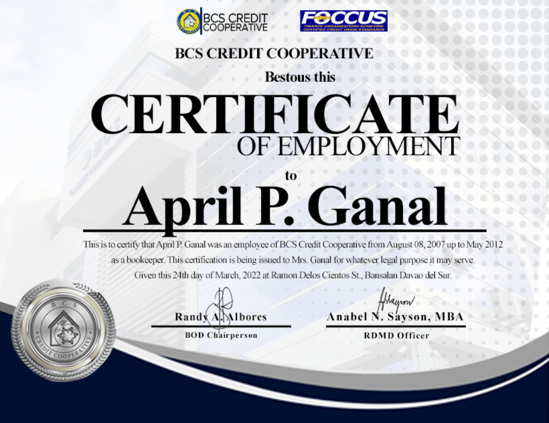 COE Bookkeeper