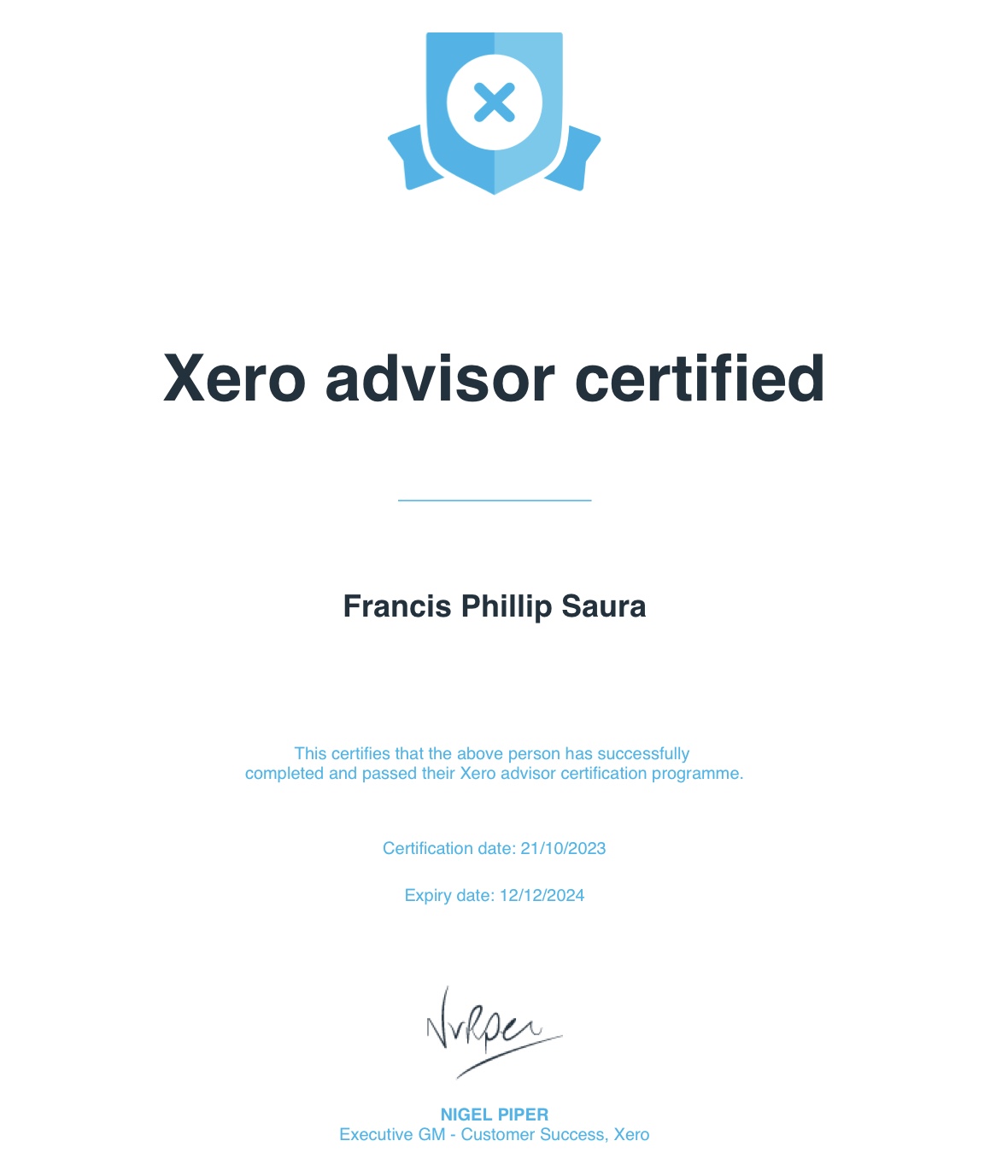 Xero Advisor Certified