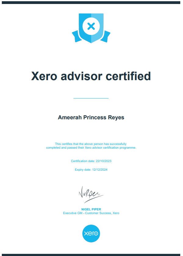 Xero Advisor Certified