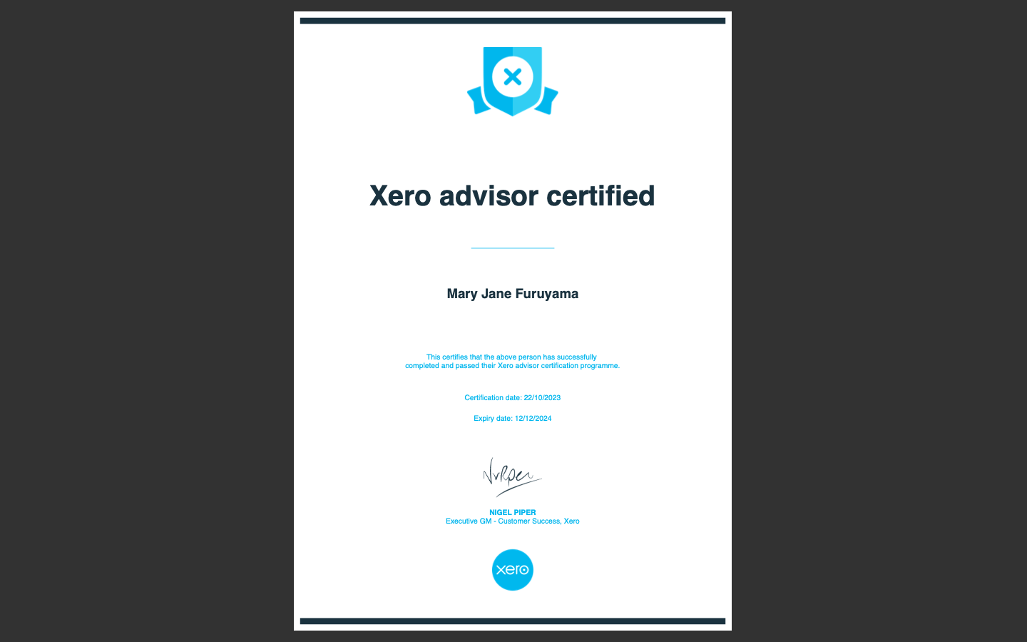 Xero Advisor Certified