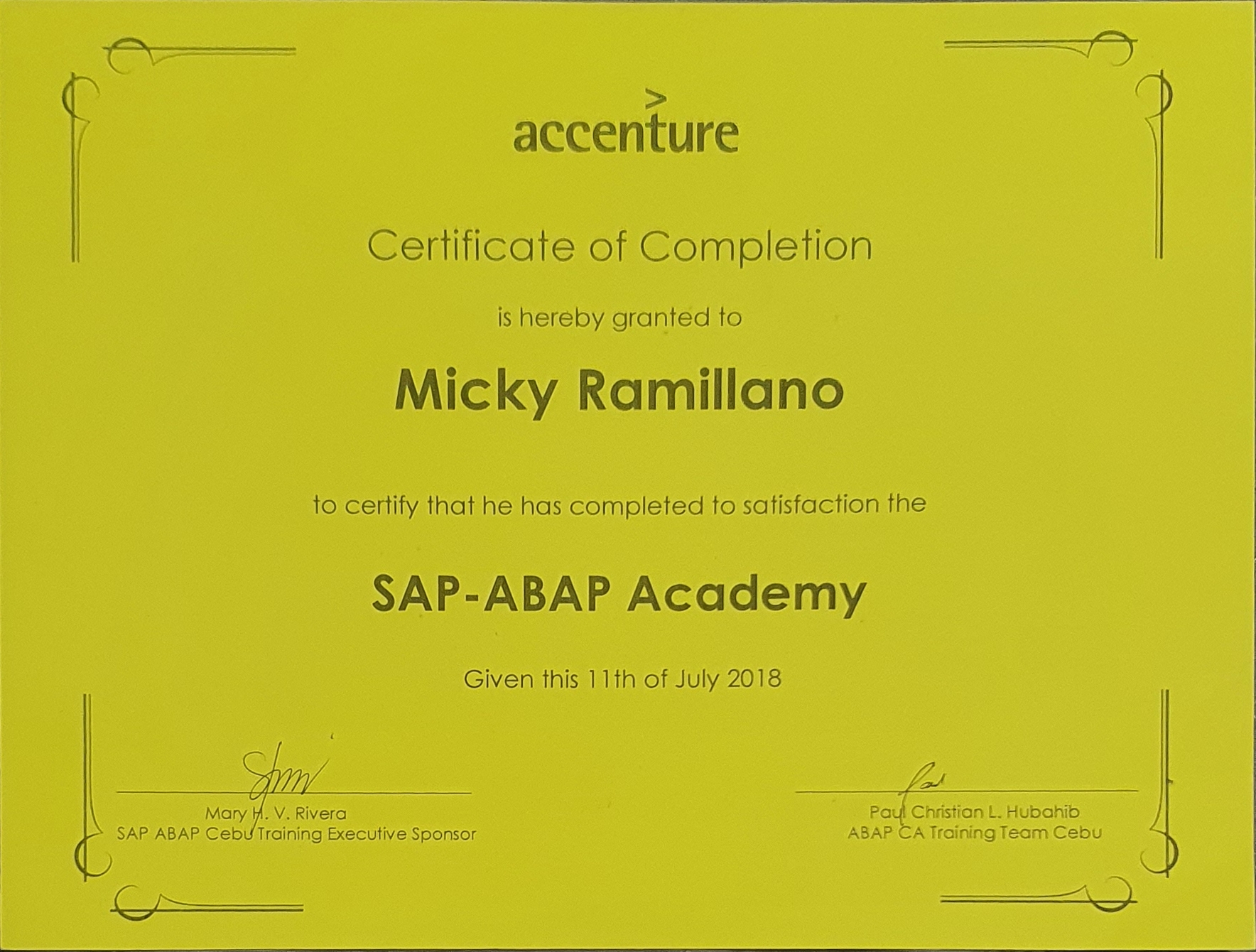 SAP-ABAP Academy Certificate