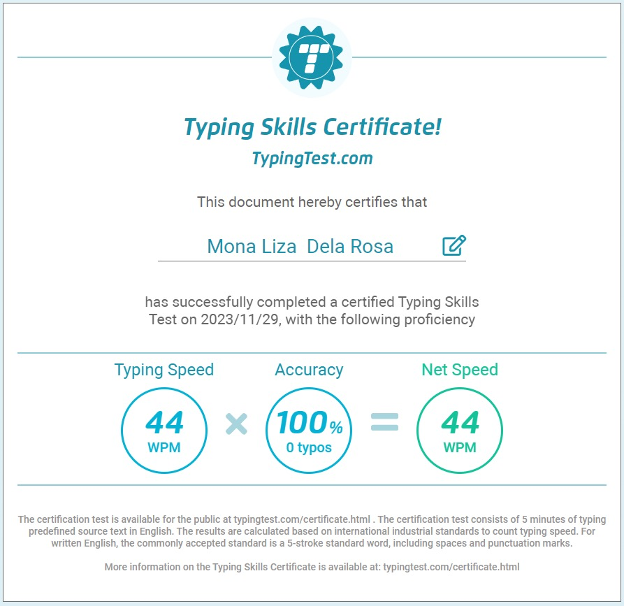 Typing Skill Speed Test