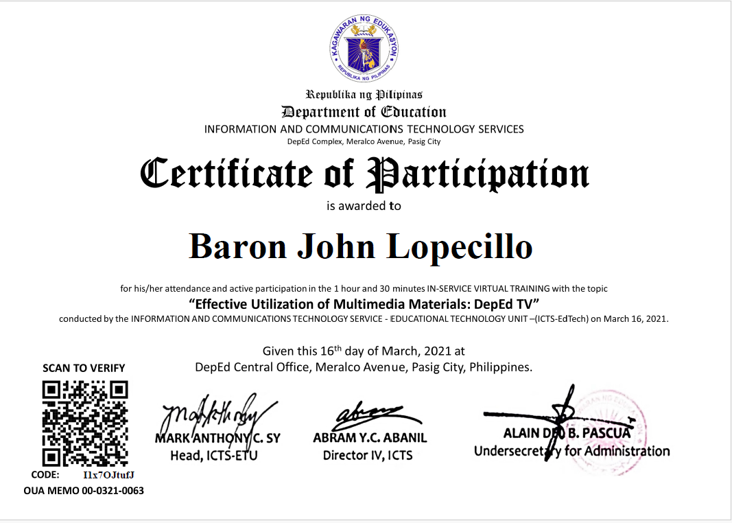 Effective Utilization of Multimedia Materials: DepEd TV