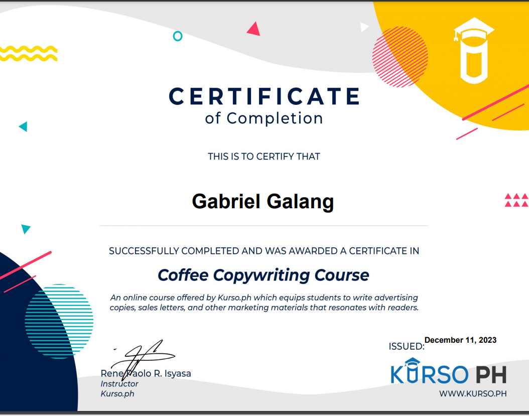 Copywriting Certificate