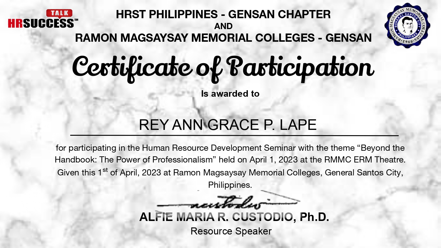 Beyond the Handbook: The Power of Professionalism"