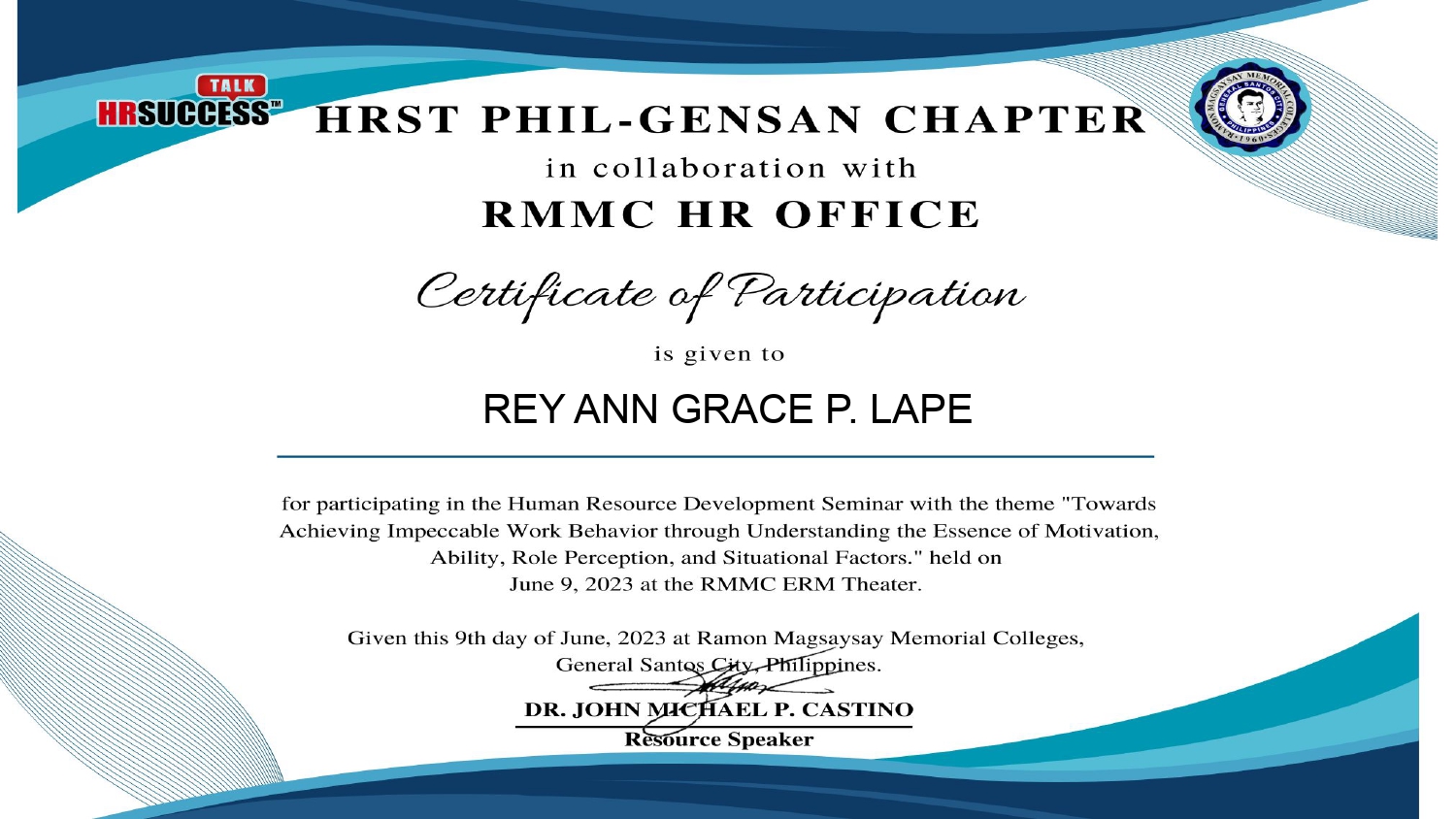 Towards Achieving Impeccable Work Behaviour through Understanding the Essence of Motivation, Ability, Role Perception, and Situational Factors.