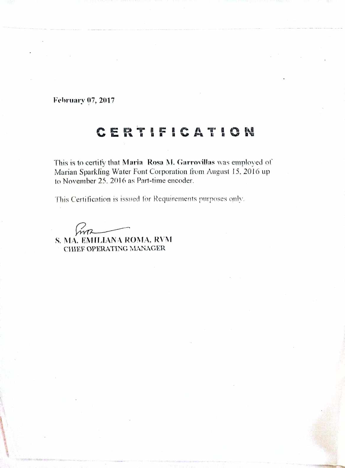 Employee Certificate - ENCODER