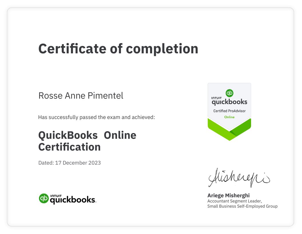 CERTIFIED QUICKBOOKS PROADVISOR