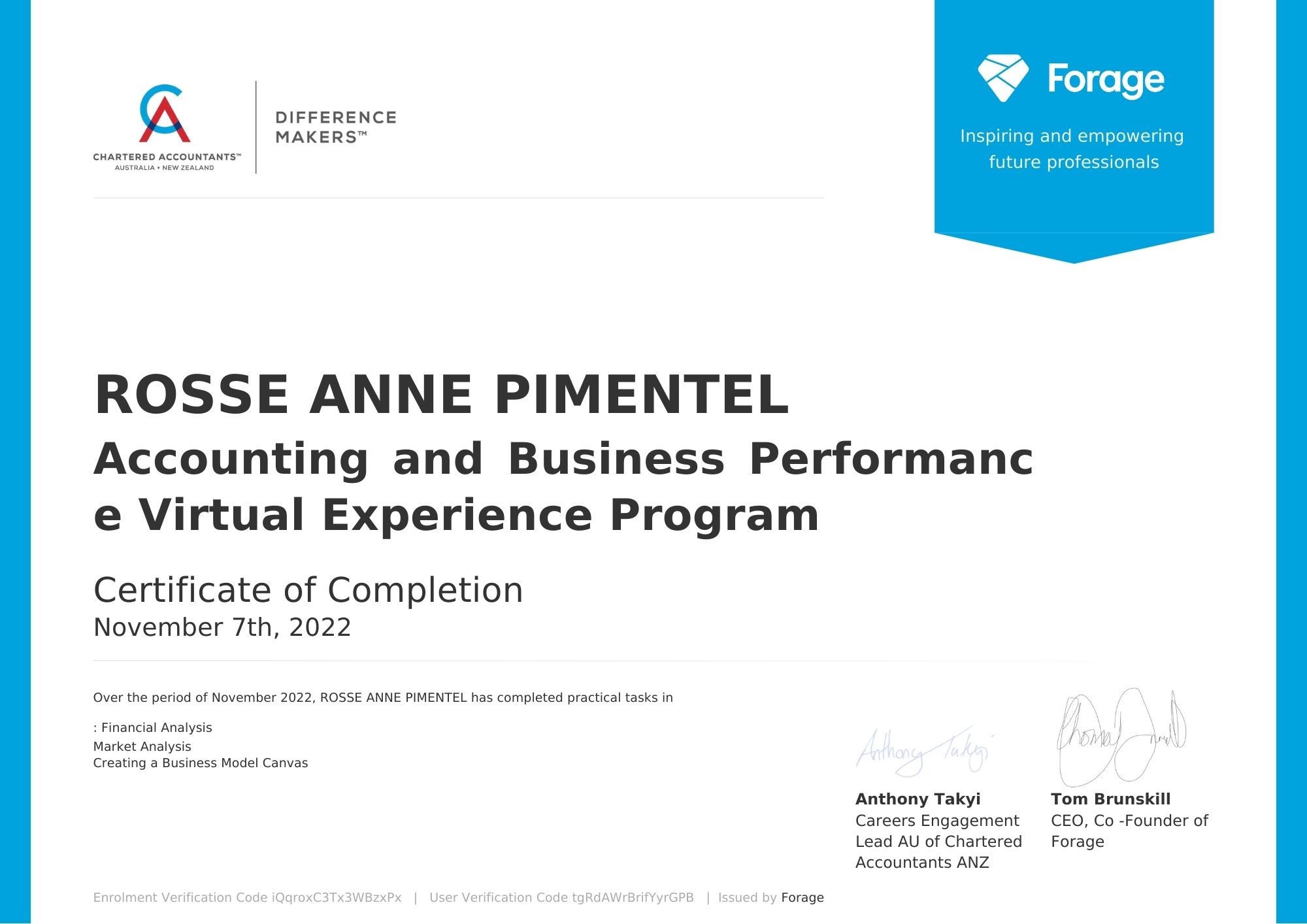 ACCOUNTING AND BUSINESS PERFORMANCE VIRTUAL EXPERIENCE PROGRAM