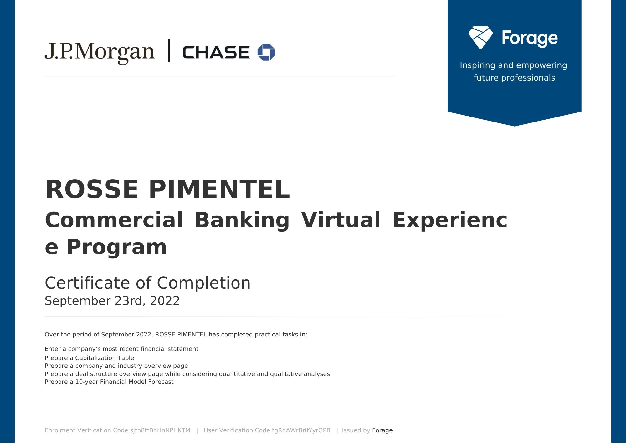 J.P.Morgan Chase COMMERCIAL BANKING VIRTUAL PROGRAM