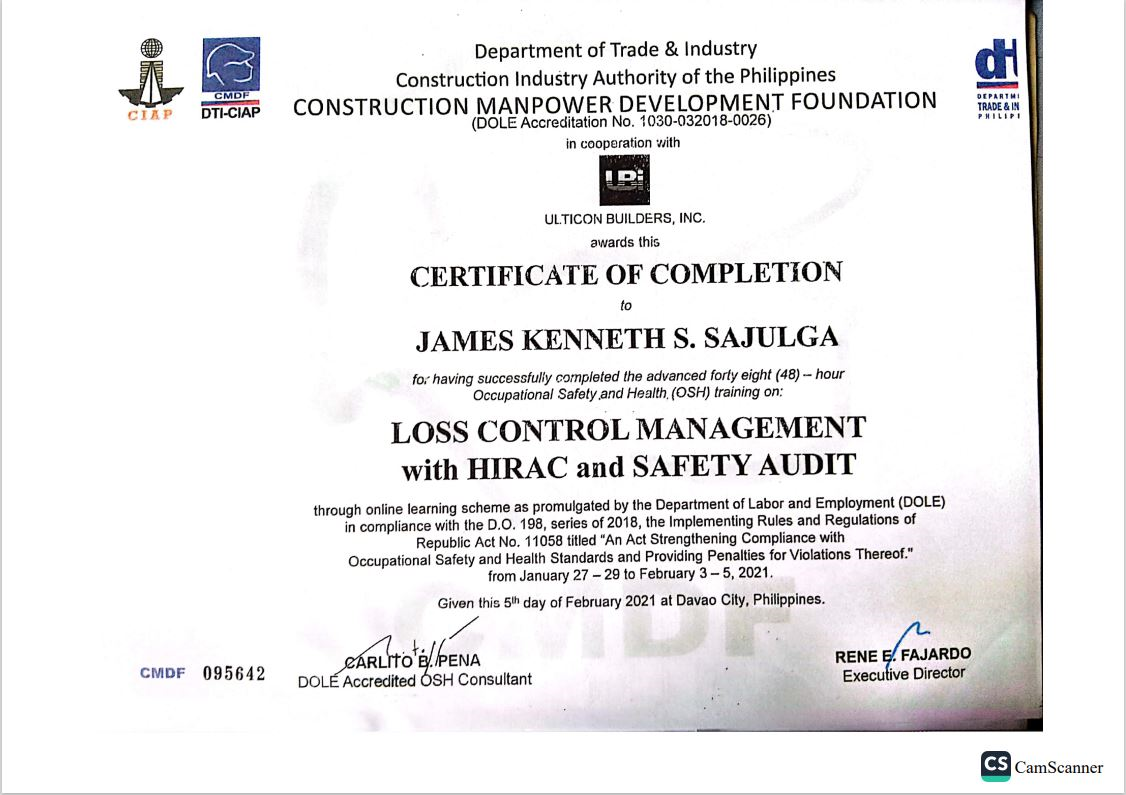 Loss Control Management with HIRAC and Safety Audit