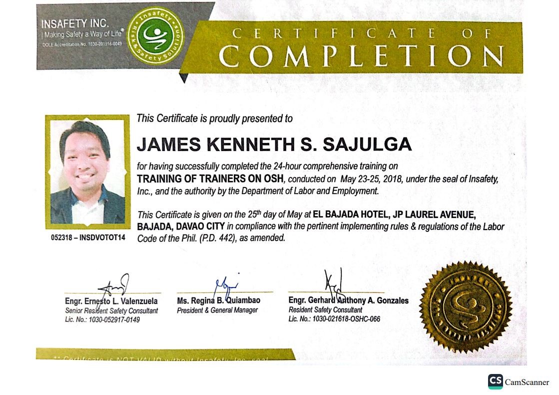 Training of Trainers on Occupational Safety and Health