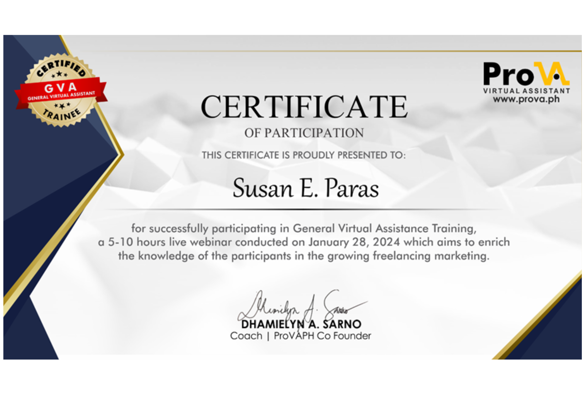 General Virtual Assistant Training