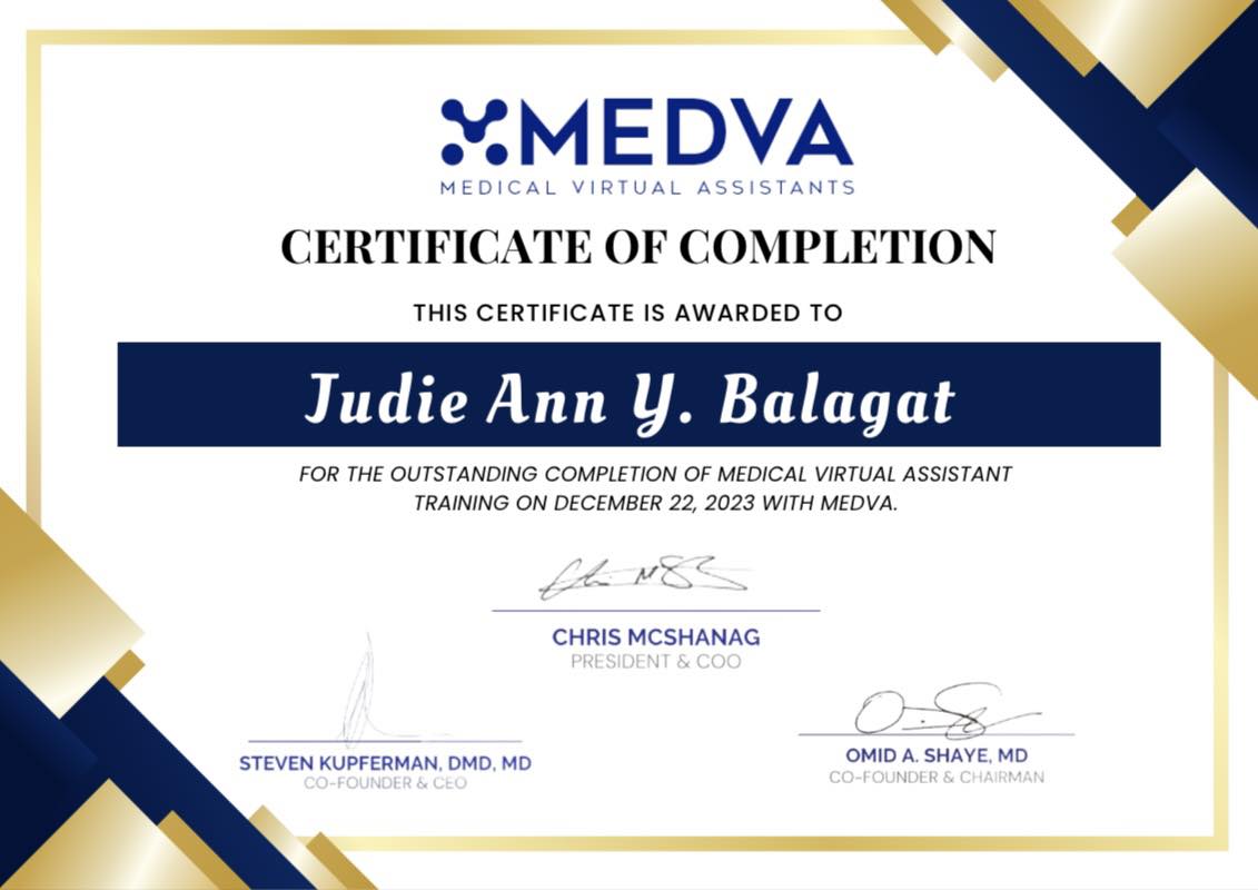 MEDICAL VIRTUAL ASSISTANCE TRAINING