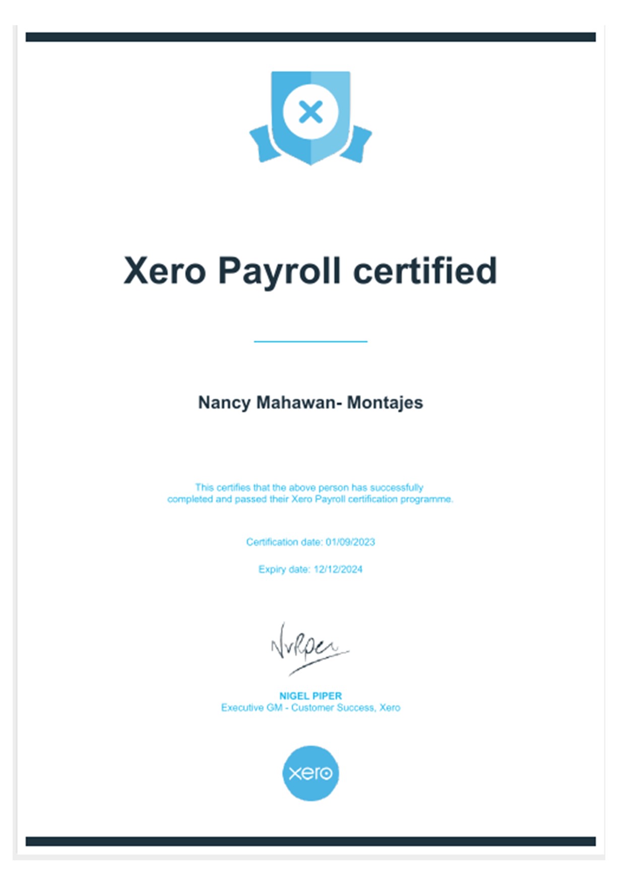 Xero Payroll Certified