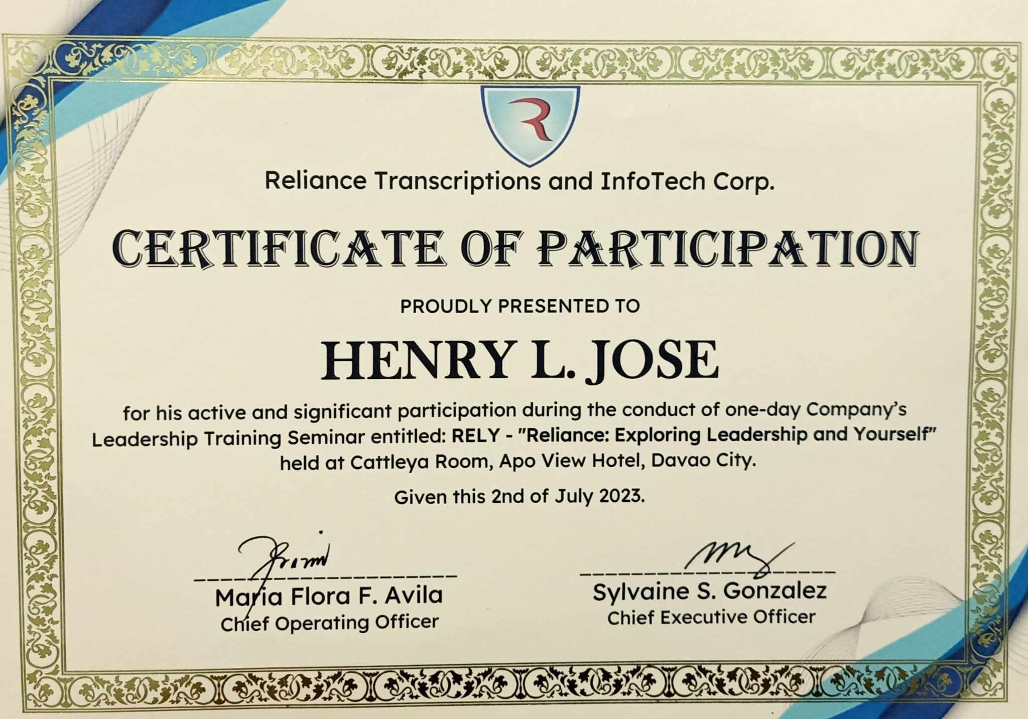 Leadership Certificate