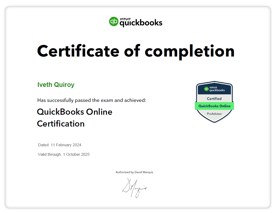 Quickbooks Online ProAdvisor Certificate