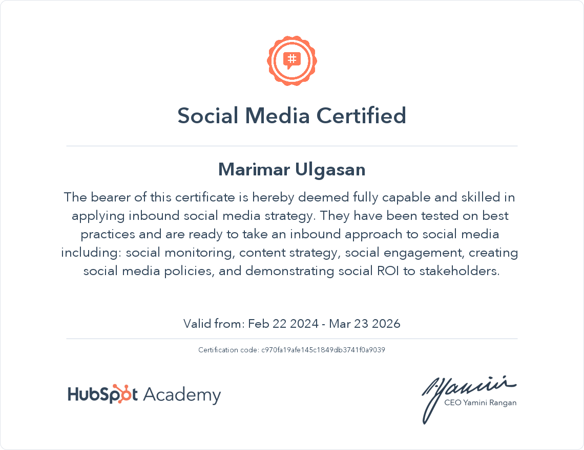 Social Media Marketing - HubSpot Academy February 22, 2024