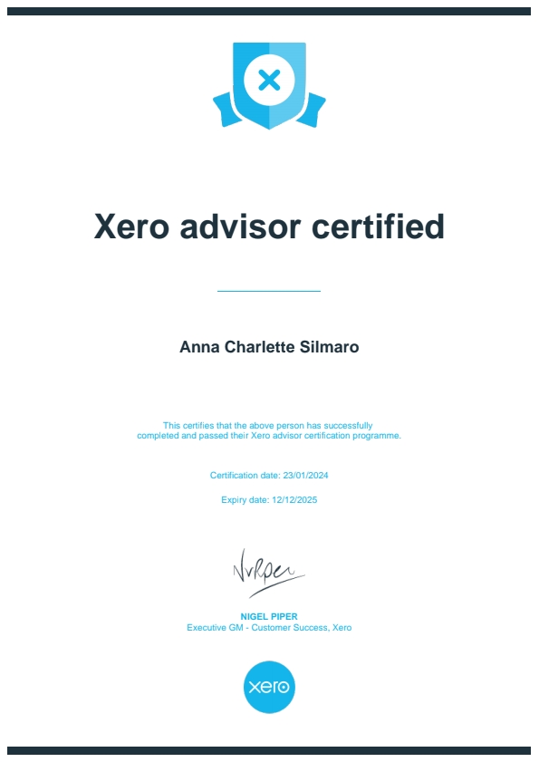 XERO Advisor Certificate