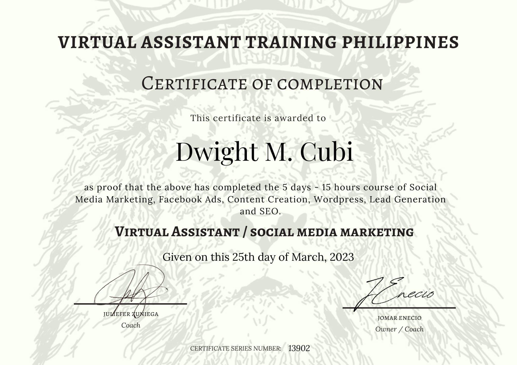 Virtual Assistant Training Philiipines Social Media Marketing Training