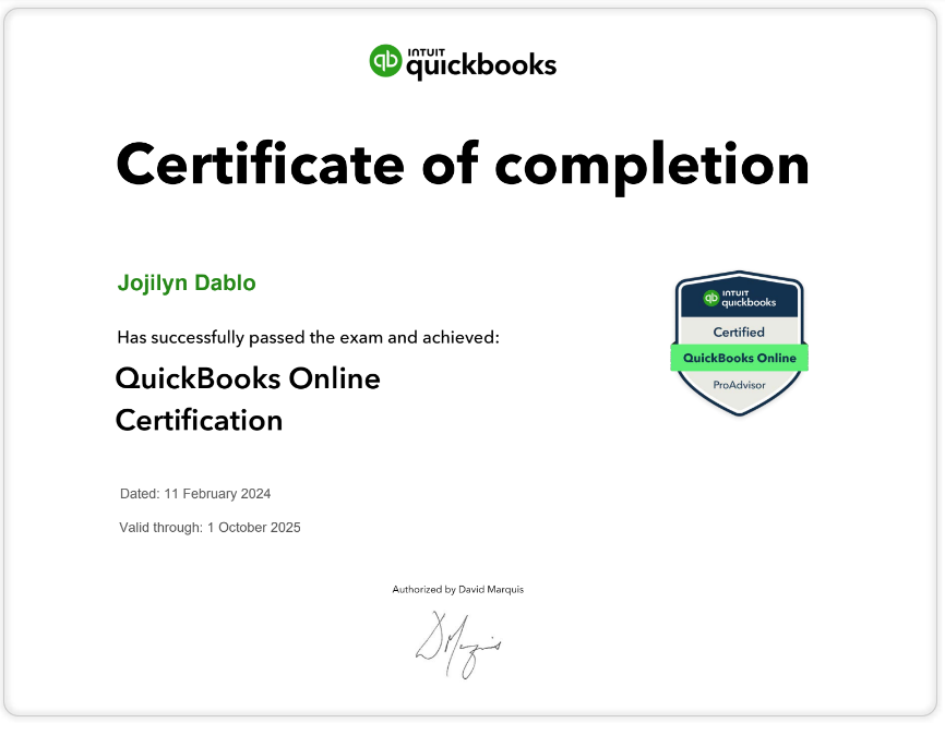 QuickBooks Online Certification