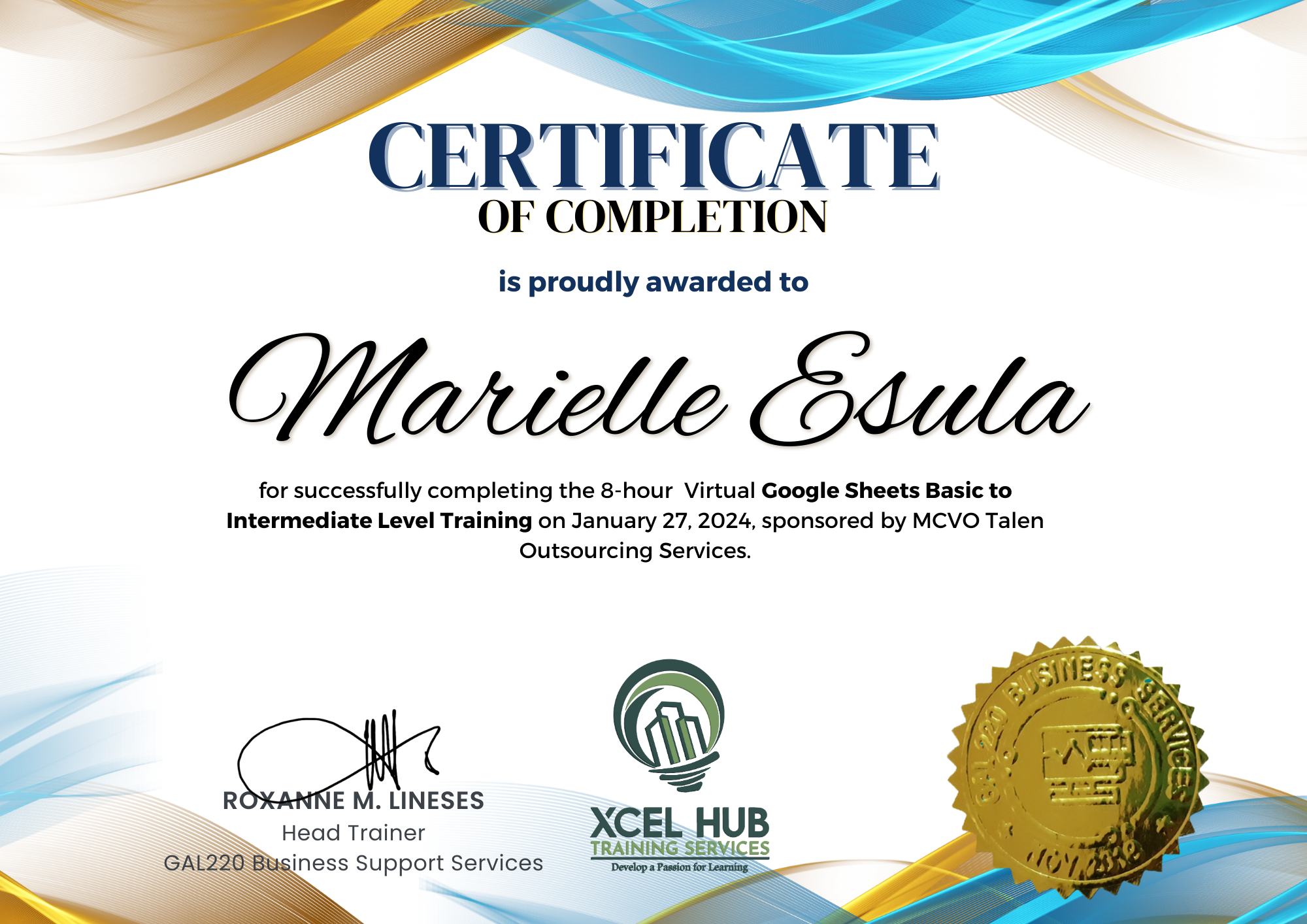 Google Sheet Basic to Intermediate Level Training