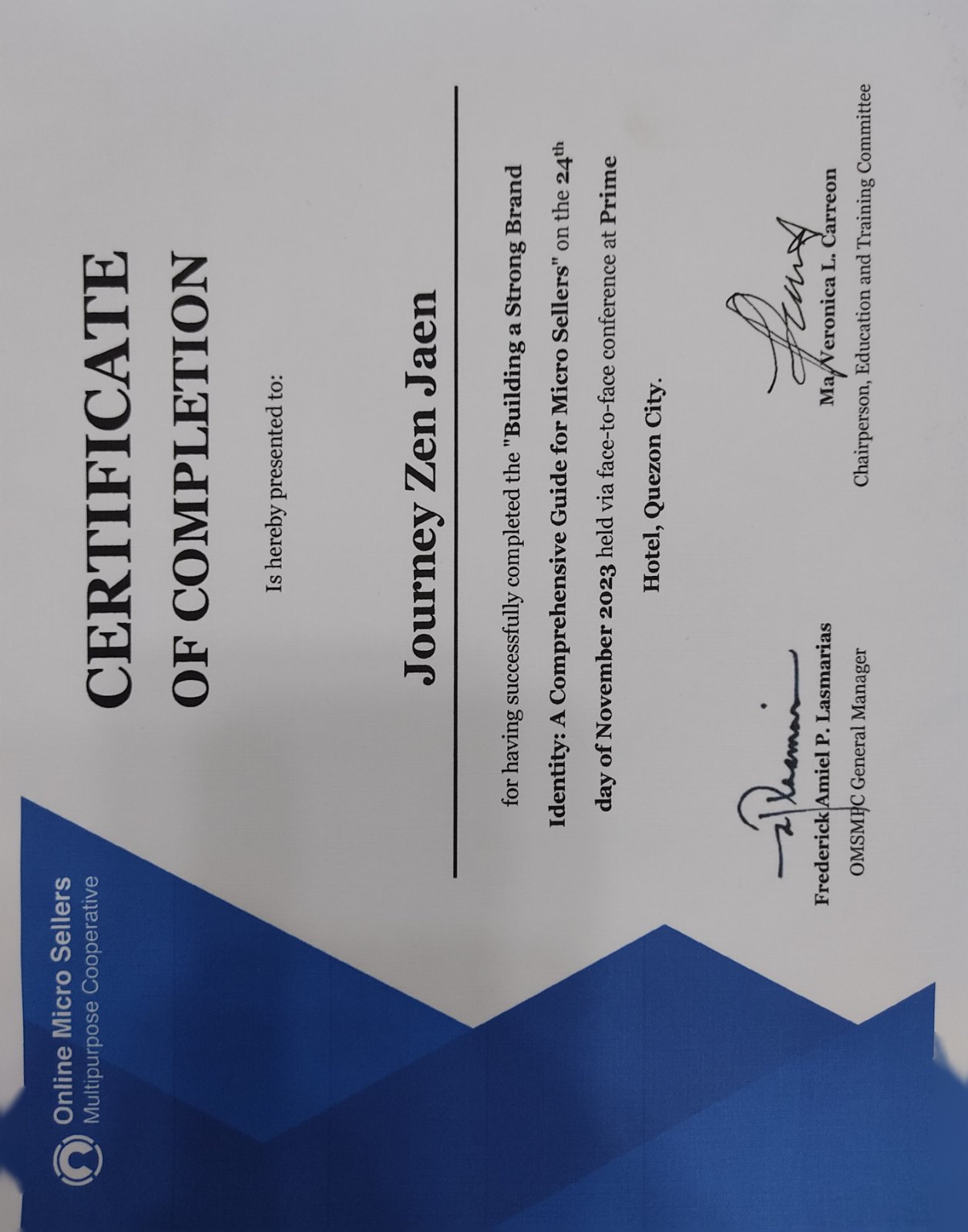 Building a Strong Brand Identity Certificate