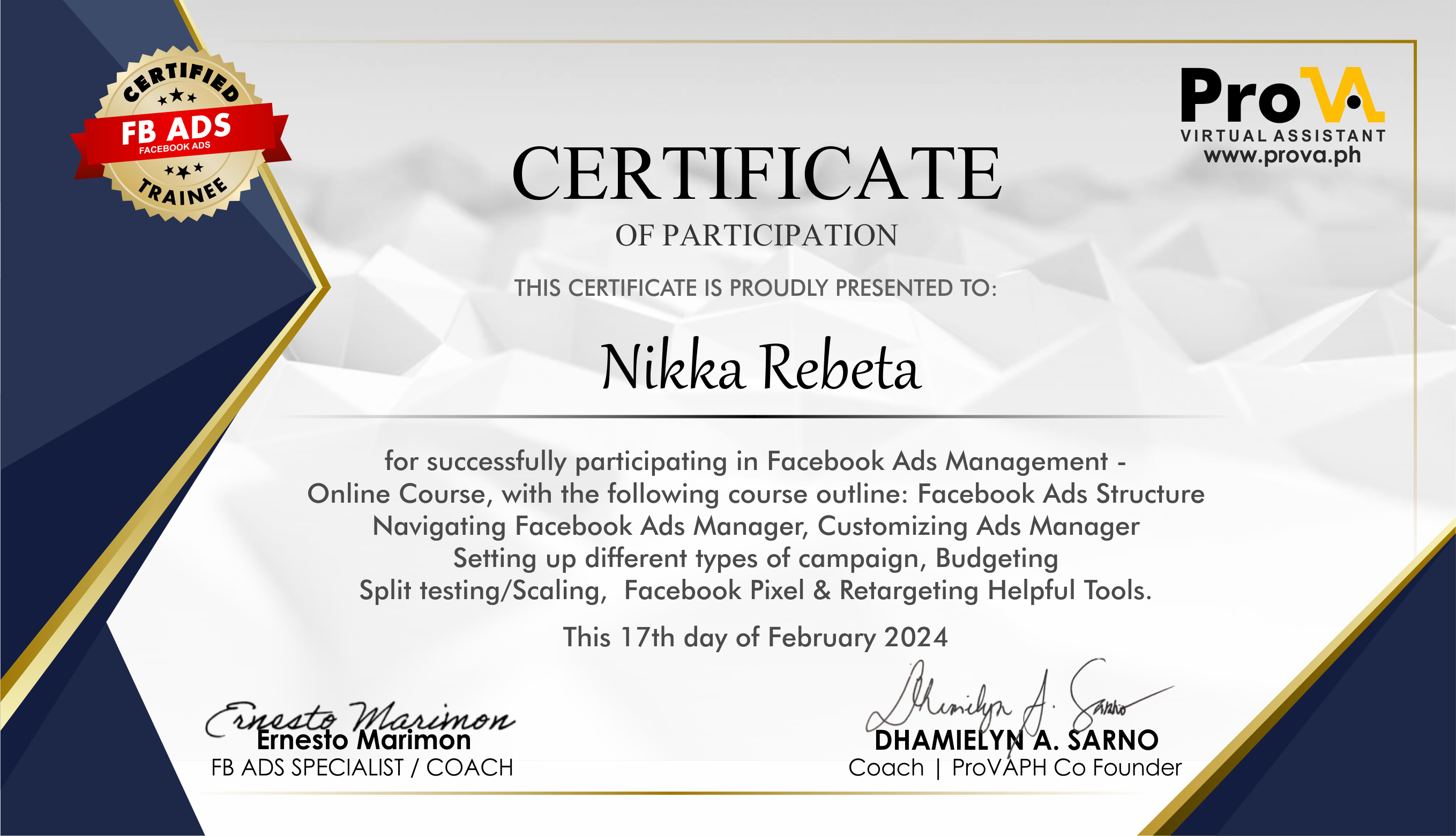 Facebook Ads Certification