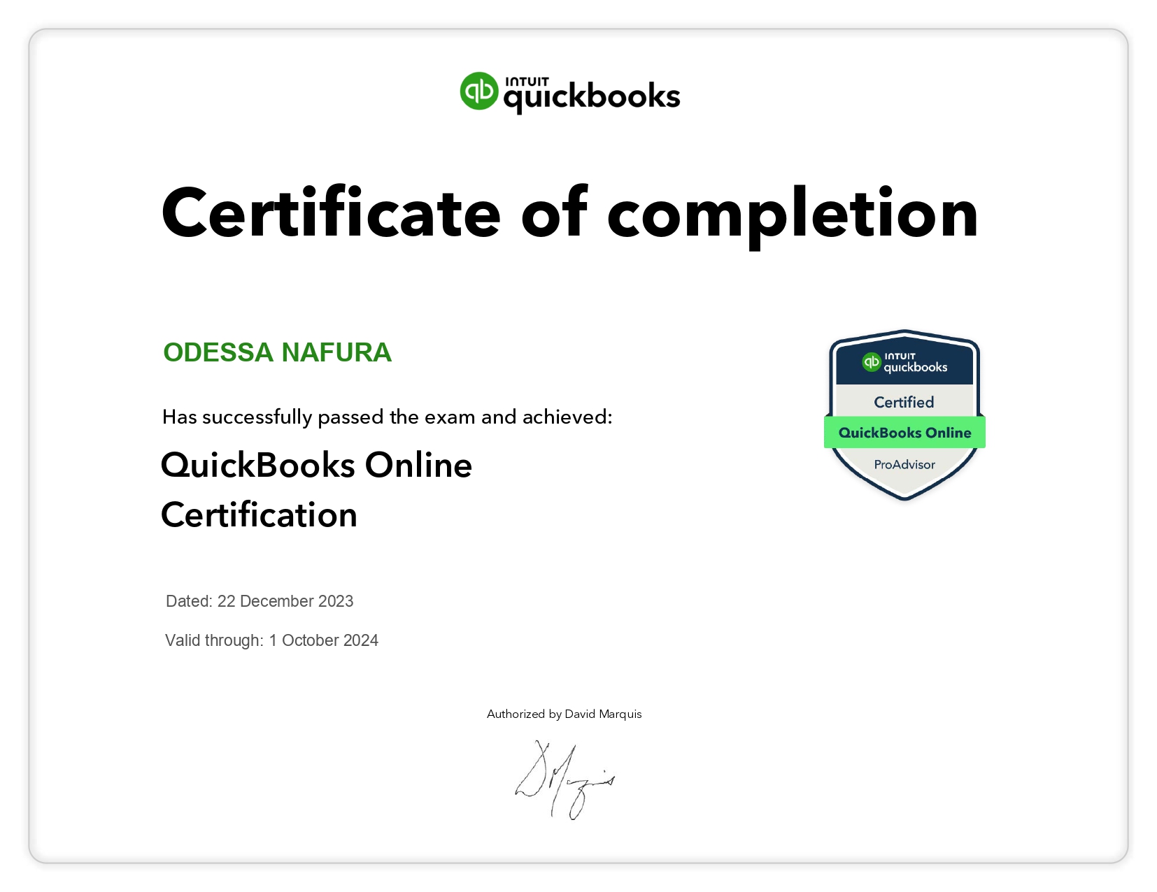 QuickBooks Certification
