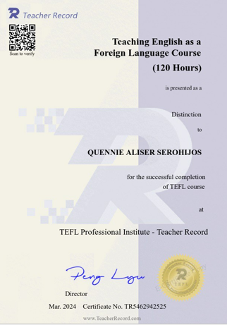 TEFL certificate