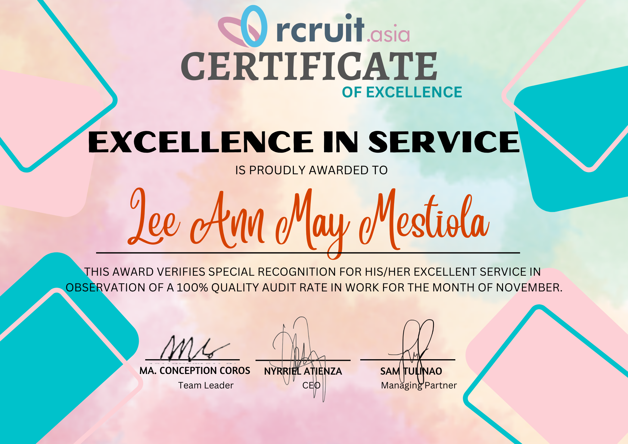 Excellence in Service 2023