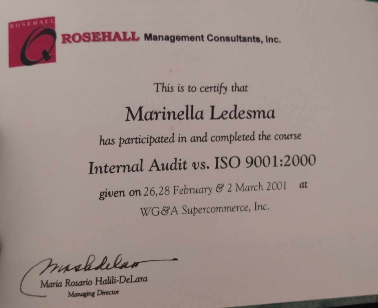 INTERNAL AUDIT  VS. ISO
